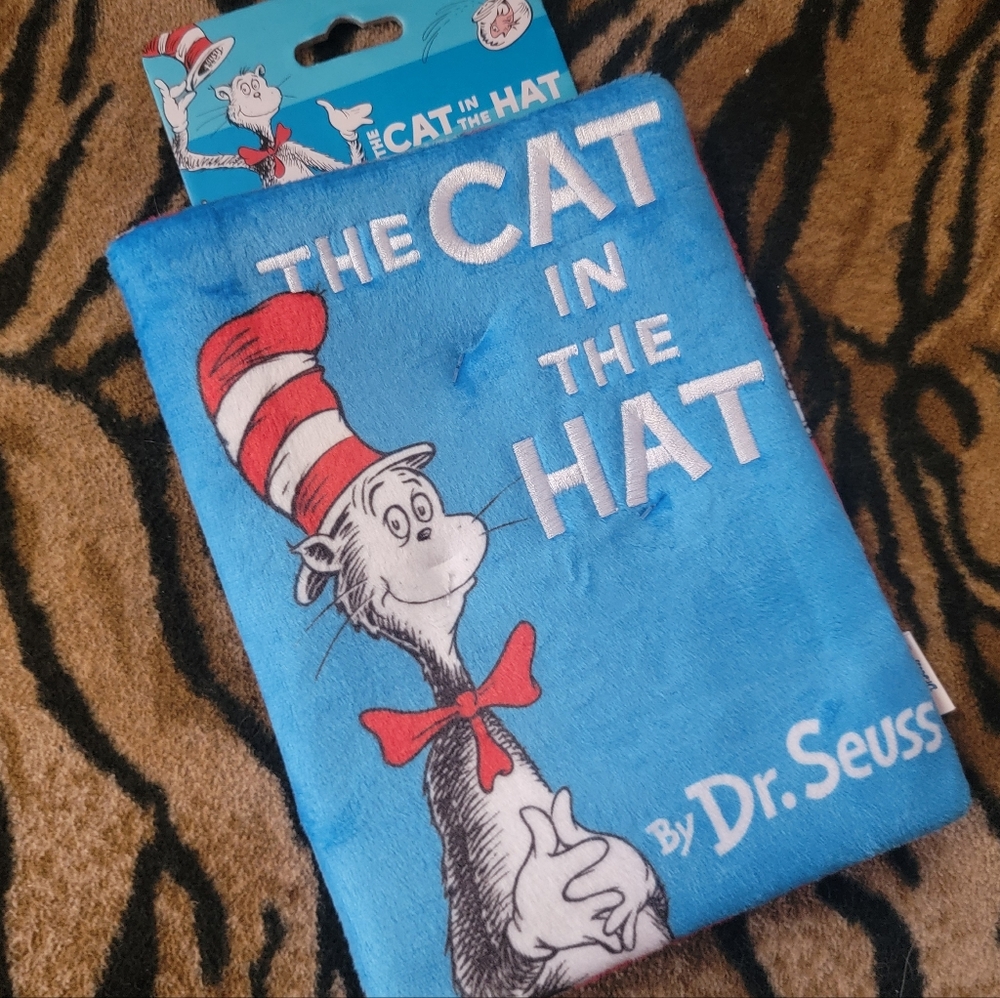 Dog Or Cat Dr. Seuss Cat in the Hat Red and Blue Crinkle Toy Blanket